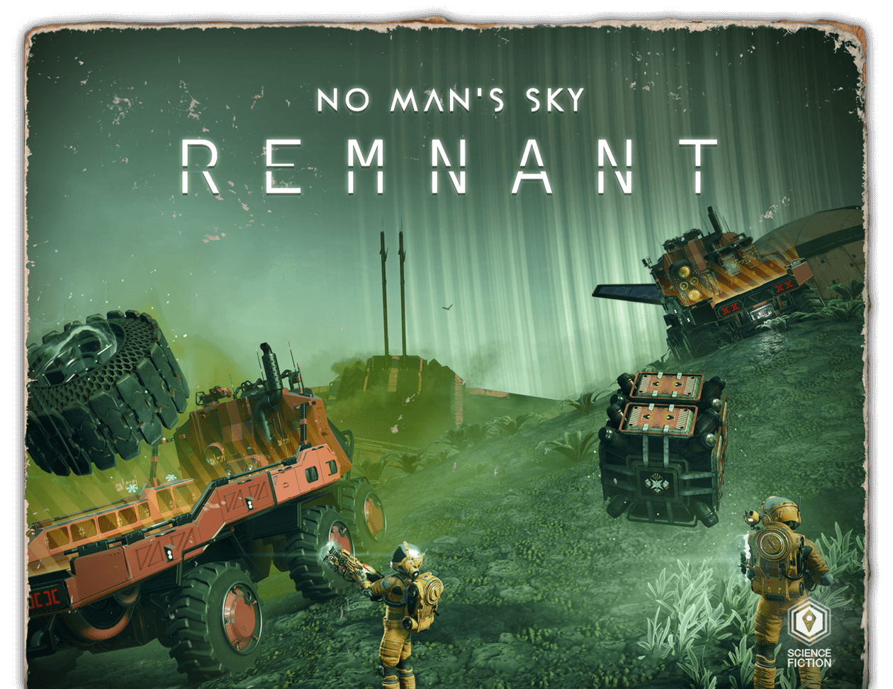 Book cover styled art showcasing No Man's Sky artwork